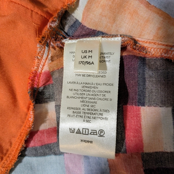 Anthropologie Pilcro Women's Tank Top Blouse Size Medium Abstract Peplum Orange - Picture 10 of 10